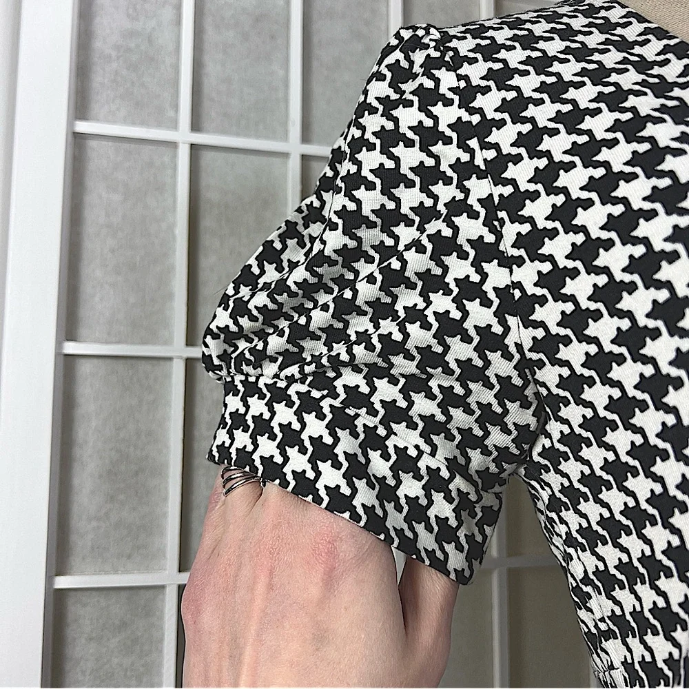 OBEY Houndstooth Mini Dress | Stretch Knit Cap Sleeve | Sz Small HOST PICK! NWOT